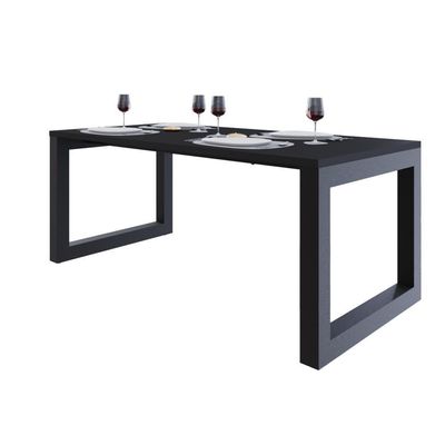 Mesa De Jantar Bronx 180x90x77cm Brmj9180 Preto Tx - Est.preta Preto Tx/est.preta