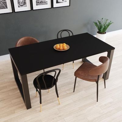 Mesa De Jantar Bronx 180x90x77cm Brmj9180 Preto Tx - Est.preta Preto Tx/est.preta