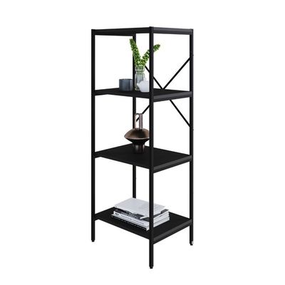 Estante C/04 Prateleiras 118x45x33cm Tub Tueh1144 Preto ônix - Est.preta Preto ônix / Est.preta