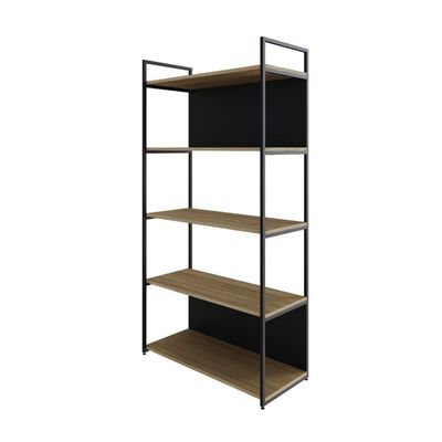 Estante C/05 Prateleiras 152x80x33cm C/fundo Yon Vermont Oak/est.preta Vermont Oak/est.preta