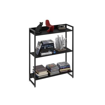 Estante Dynamica 80x30x104cm C/03 Prateleiras Preto ônix / Est.preta Preto ônix / Est.preta
