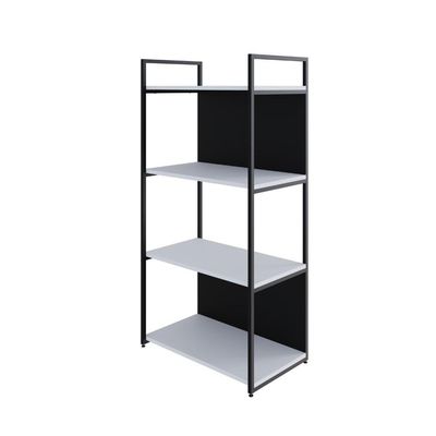 Estante C/04 Prateleiras 118x60x33cm C/fundo Yon Branco Tx/est.preta Branco Tx/est.preta