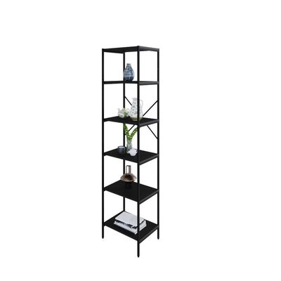 Estante C/06 Prateleiras 186x45x33cm Tub Tueh1846 Preto ônix - Est.preta Preto ônix / Est.preta