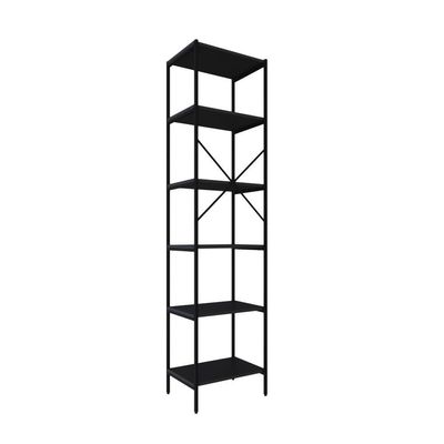Estante C/06 Prateleiras 186x45x33cm Tub Tueh1846 Preto ônix - Est.preta Preto ônix / Est.preta