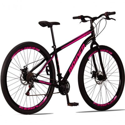 Bicicleta 29 Raider Sport Aço 21 Marchas Freio A Disco Preto+rosa