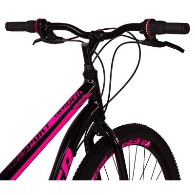 Bicicleta 29 Raider Sport Aço 21 Marchas Freio A Disco Preto+rosa