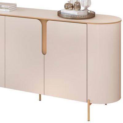 Kit Aparador Buffet Lia Com Cristaleira Tarsila Orgânico D05 Off White Freijó