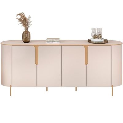Kit Aparador Buffet Lia Com Cristaleira Tarsila Orgânico D05 Off White Freijó