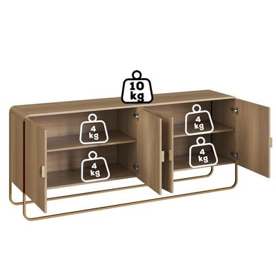 Buffet Aparador Organico 4 Portas 180 Cm 28075 Artesano Hanover Dourado