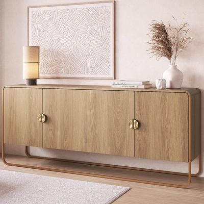 Buffet Aparador Organico 4 Portas 180 Cm 28075 Artesano Hanover Dourado