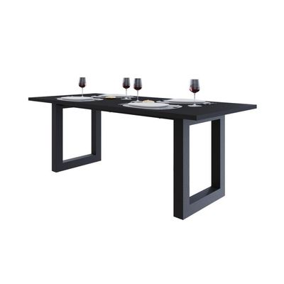 Mesa De Jantar Bronx R 200x90x77cm Brmj9200r Preto Tx - Est.preta Preto Tx/est.preta