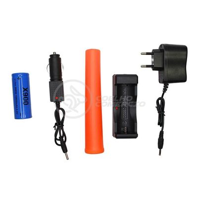 Lanterna Tática Militar X900 Com Bateria Recarregável Zoom Ajustável Com Sinalizador Incluso