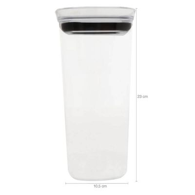 Kit 3 Potes Herméticos de Plástico 1,5L Ou Porta Mantimentos Condimentos Transparente