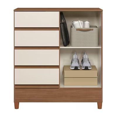 Cômoda Santos Andirá Fit 1.4 Jequitibá Areia 1 Porta 4 Gavetas