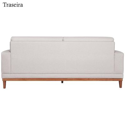 Sofa 3 Lugares 180 Cm Crons Linho Bege Vazzano Bege