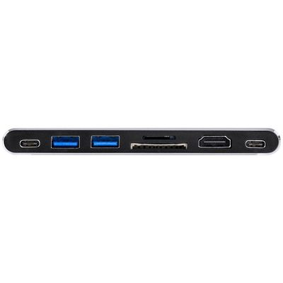 Hub Usb Tipo C 7 Em 2-2 Usb 3.0 Leitor De Cartao Sd Tf Hdmi Thunderbolt 3 Power Delivery 100w Hc-72