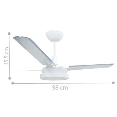Ventilador Led Breeze Branco 220V 3 Pás Transparentes E Controle Remoto