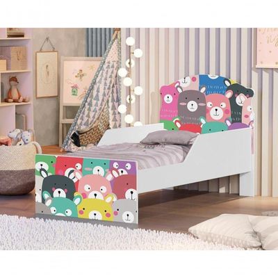 Mini Cama Ursinhos Coloridos Com Colchão