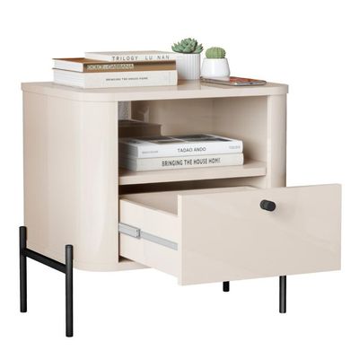 Mesa De Cabeceira Sweet Dreams Off White Preto