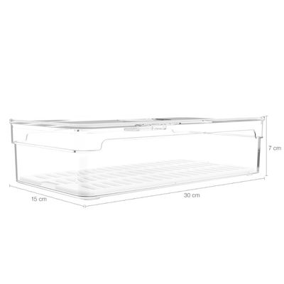 Organizador De Geladeira Empilhável 2,8L Clear Fresh Com Respiradouro Frutas Legumes Vegetais OU