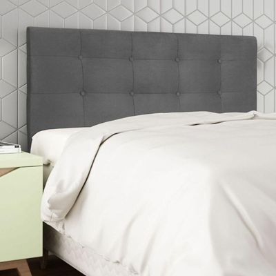Cabeceira Estofada Cama King 195 Cm Helena Suede Cinza