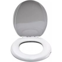 Assento Sanitário Almofadado Oval Linea Light Plus Cinza Mebuki