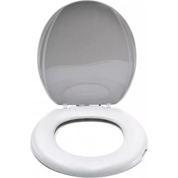 Assento Sanitário Almofadado Oval Linea Light Plus Cinza Mebuki