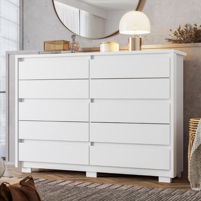Cômoda Com 10 Gavetas Loanda Branco
