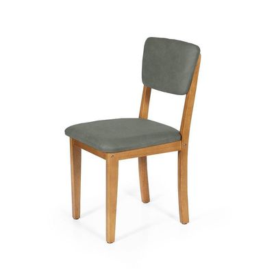 Mesa De Jantar Redonda Gabi Pret/jade Com 4 Cadeiras Estofadas Ella Cinza