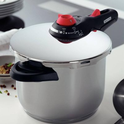 Panela Pressão Tramontina Solar  6L Inox Fundo Triplo 22cm 5 Dispositivos Segurança