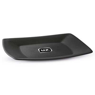 Prato Quadrado 22,5cm Preto Médio Avulso Plástico Entradas Petiscos Slim Uz Preto