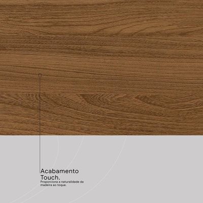Balcão Demóbile Aspen com 2 Portas, 2 Gavetas e 1 Prateleira 120cm de Largura Amêndola com Grafite