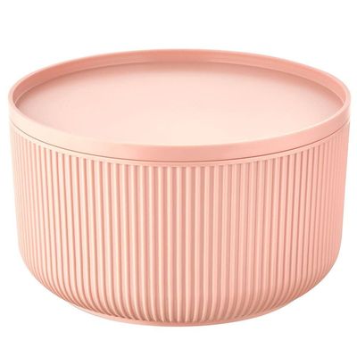 Travessa Redonda Dynasty Velout em Plástico com Tampa 4L Rosa