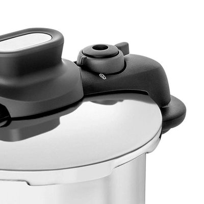 Panela de Pressão T-FAL OptiSpace em Inox com Cesto Vapor Inox