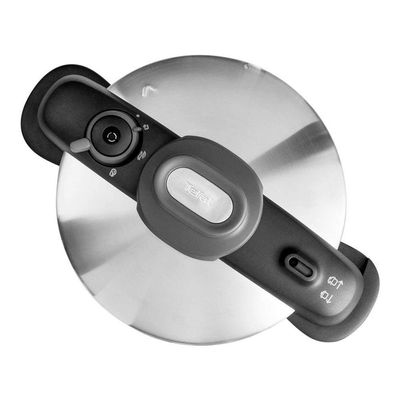 Panela de Pressão T-FAL OptiSpace em Inox com Cesto Vapor Inox