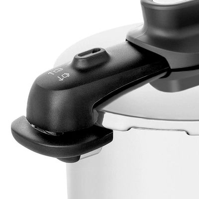 Panela de Pressão T-FAL OptiSpace em Inox com Cesto Vapor Inox