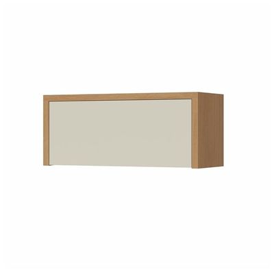 Armário Aéreo Geladeira Nesher Condessa com 1 Porta Basculante 80 cm Carvalho com Branco