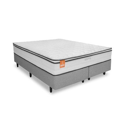 Cama Box Casal Queen Size MGA Itaflex Universal Colchão Inducol Montreal Branco