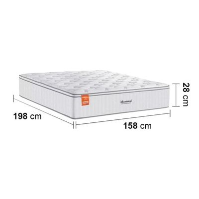 Cama Box Casal Queen Size MGA Itaflex Universal Colchão Inducol Montreal Branco
