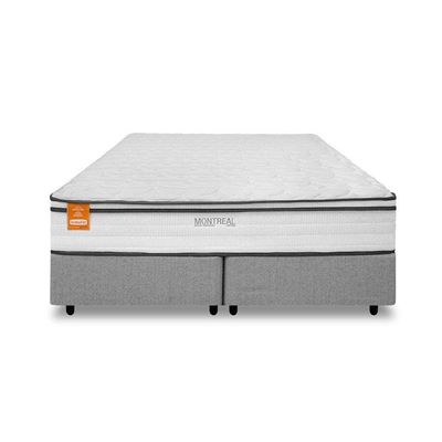 Cama Box Casal Queen Size MGA Itaflex Universal Colchão Inducol Montreal Branco