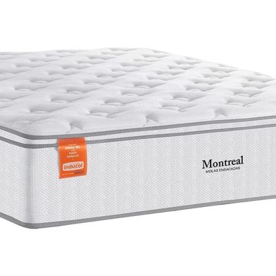 Cama Box Casal Queen Size MGA Itaflex Universal Colchão Inducol Montreal Branco