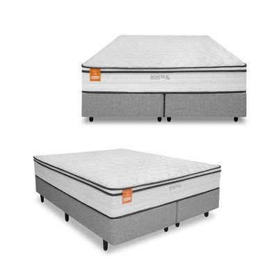 Cama Box Casal Queen Size MGA Itaflex Universal Colchão Inducol Montreal Branco
