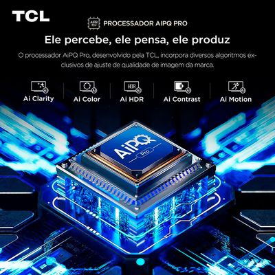 Smart TV 75 TCL 75C6K 4K QD-Mini Led 144Hz com Sistema Operacional Google TV Preto