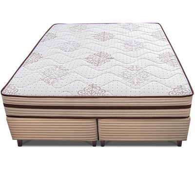 Cama Box Queen Size Bipartida Cama InBox Livity com Molas Ensacadas e Espuma D26 24x158x198cm Bege