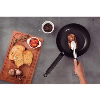 Kit 2 Pegadores Inox Cabo Emborrachado 30cm Tramontina Utilitá Cinza de Carne Legumes