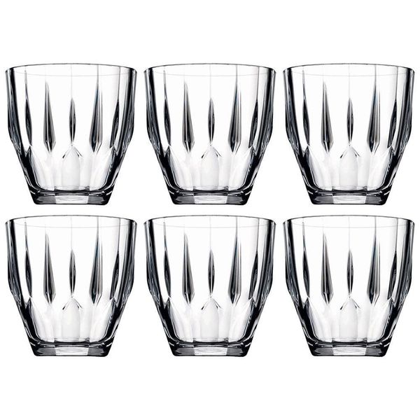 Conjunto de Copos Baixo Pasabahce Diamond em Vidro 275ml 6 Peças Transparente