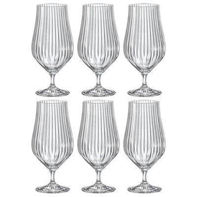Conjunto de Taças para Cerveja Bohemia Tulipa Optic em Cristal 540ml 6 Peças Transparente