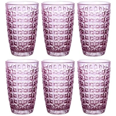 Conjunto de Copos L`Hermitage Chevalier em Vidro 355ml 6 Peças Roxo