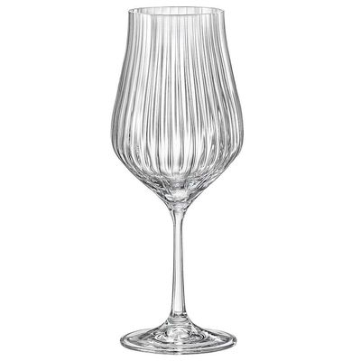 Conjunto de Taças para Vinho Bohemia Tulipa Optic em Cristal 450ml 6 Peças Transparente