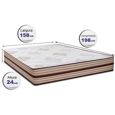 Colchão Queen Cama InBox Livity com Molas Ensacadas e Espuma D26 24x158x198cm Bege